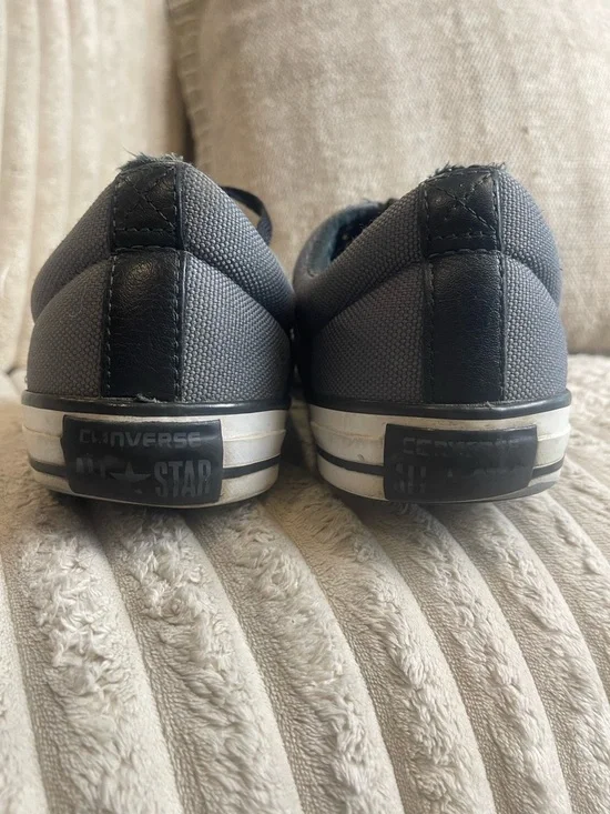 Converse Gray and Black Low-Top Canvas Sneakers - Picture 4 of 12